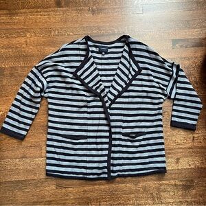Lands End size 2X blue striped cardigan